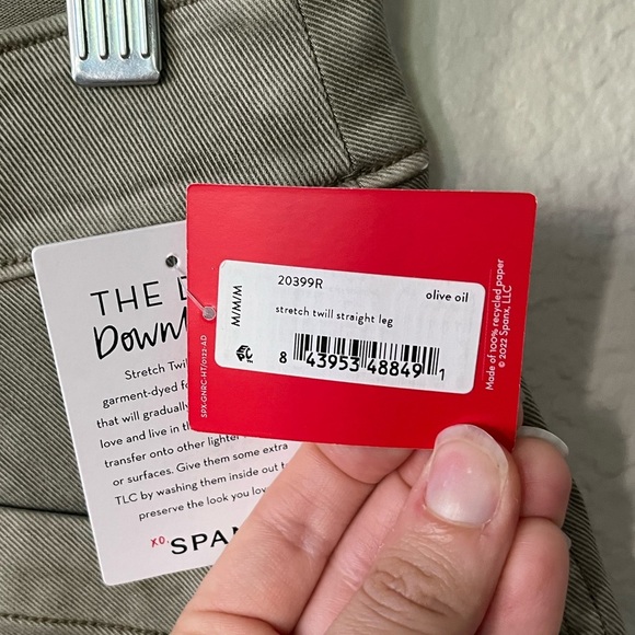 NWT SPANX Stretch Twill Straight Leg Pant in Olive Oil Womens Size M - Picture 5 of 16